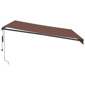 Τέντα Πτυσσόμενη Αυτόματη με LED Καφέ 400x350 εκ. - Pakobazaar