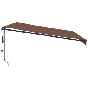 Τέντα Πτυσσόμενη Αυτόματη με LED Καφέ 450x350 εκ. - Pakobazaar