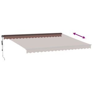 Τέντα Πτυσσόμενη Αυτόματη με LED Καφέ 450x350 εκ. - Pakobazaar