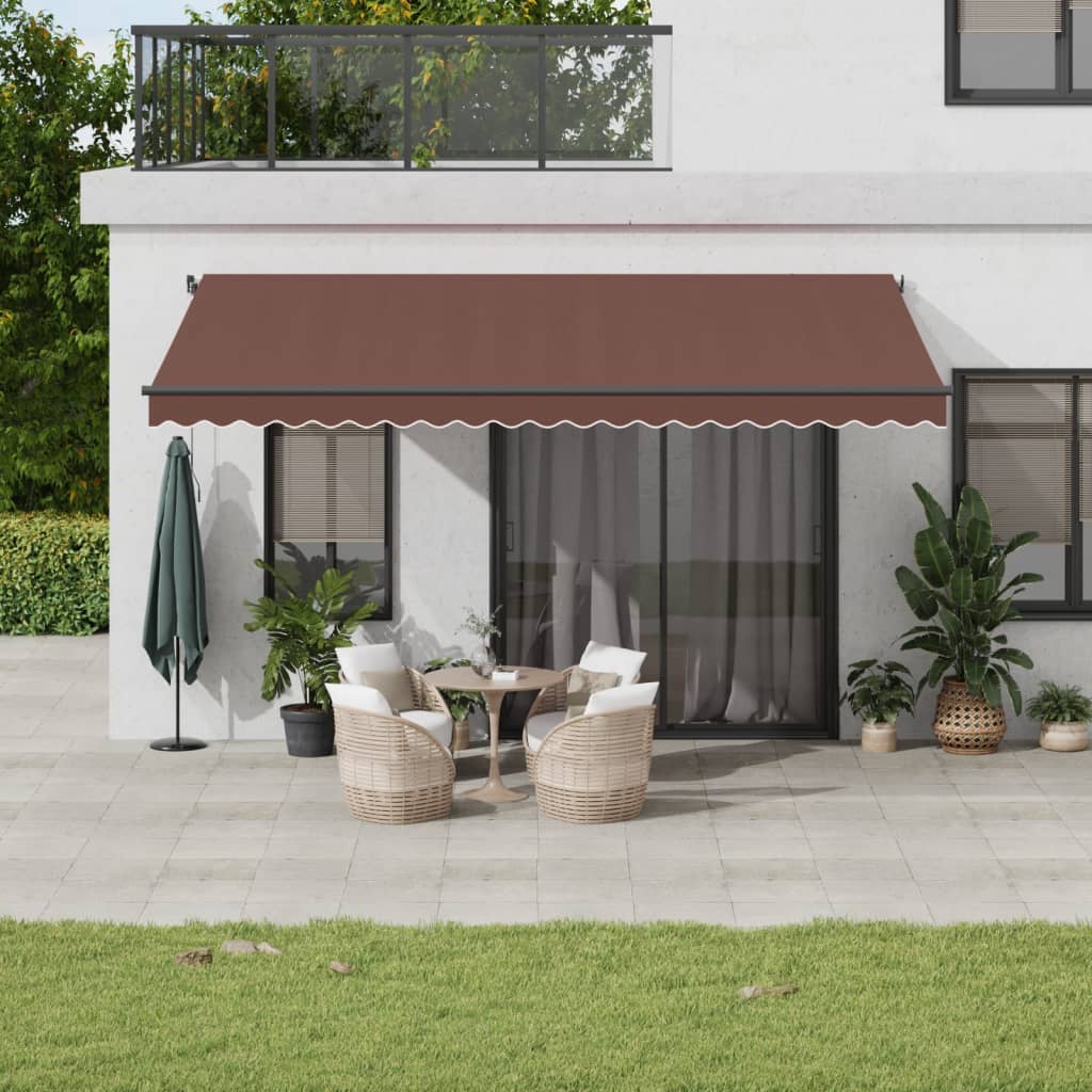 Τέντα Πτυσσόμενη Αυτόματη Καφέ 500x350 εκ. - Pakobazaar