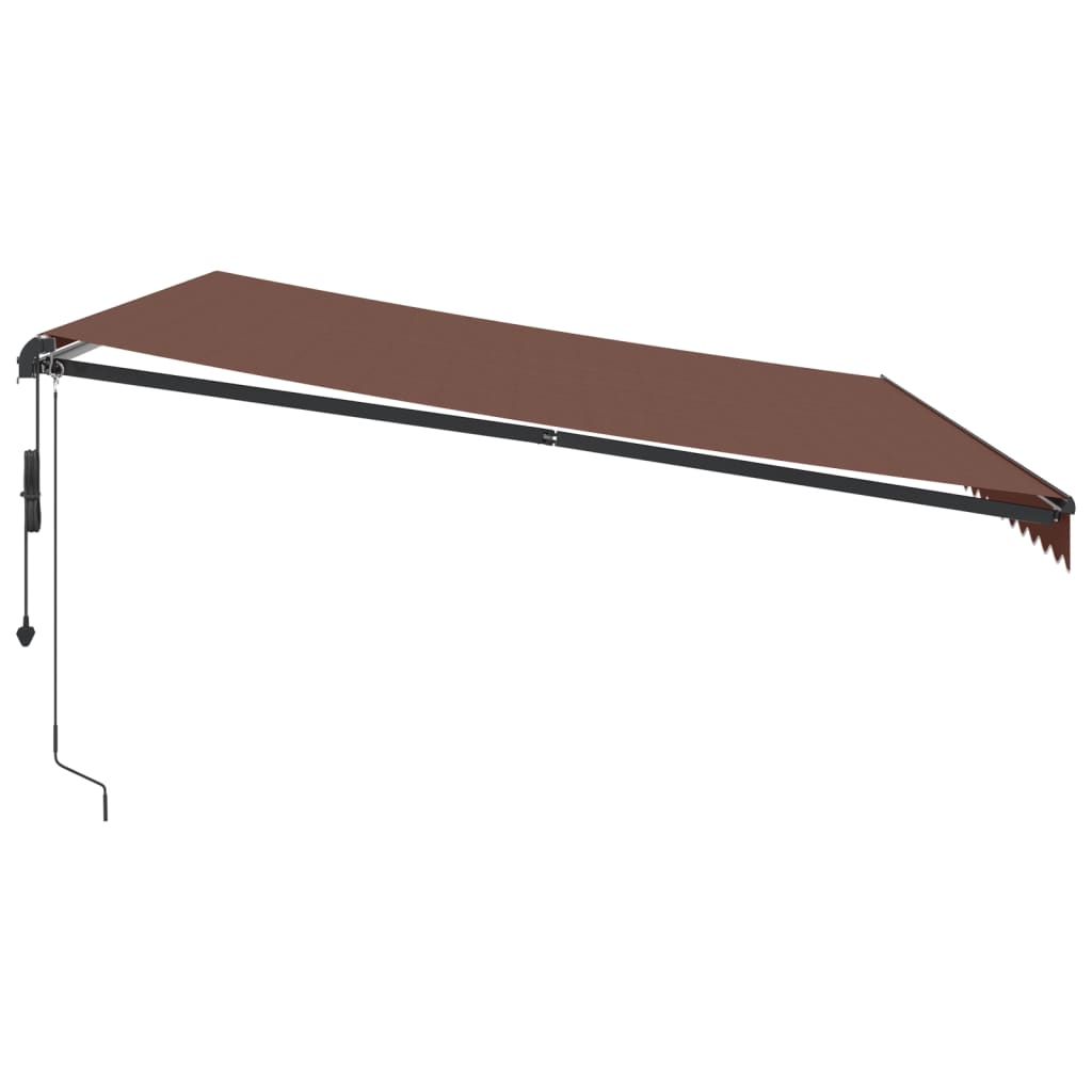Τέντα Πτυσσόμενη Αυτόματη με LED Καφέ 500x350 εκ. - Pakobazaar