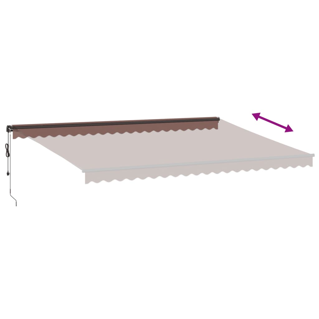 Τέντα Πτυσσόμενη Αυτόματη με LED Καφέ 500x350 εκ. - Pakobazaar