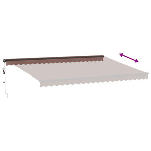 Τέντα Πτυσσόμενη Αυτόματη με LED Καφέ 500x350 εκ. - Pakobazaar
