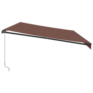 Τέντα Πτυσσόμενη Χειροκίνητη με LED Καφέ 600x350 εκ. - Pakobazaar