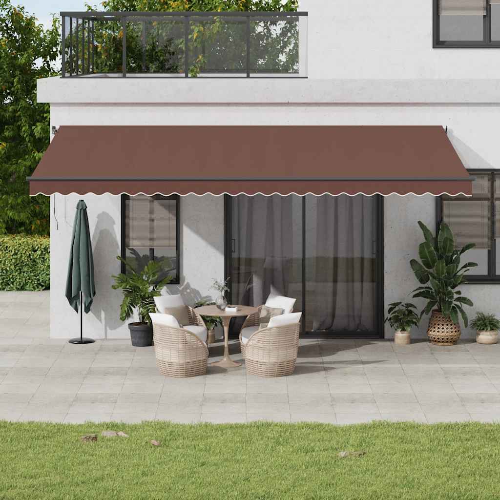 Τέντα Πτυσσόμενη Αυτόματη Καφέ 600x350 εκ. - Pakobazaar