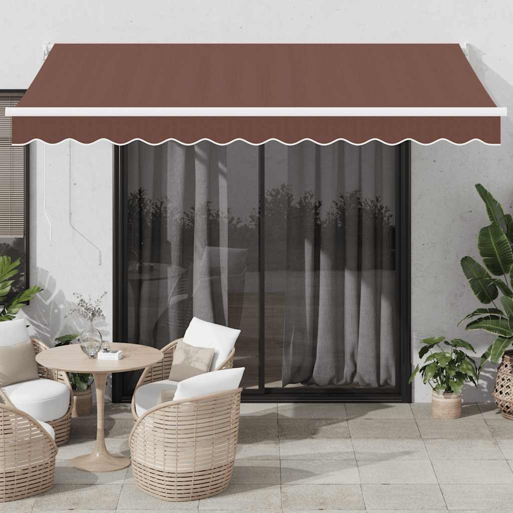Τέντα Πτυσσόμενη Αυτόματη Καφέ 350x250 εκ. - Pakobazaar