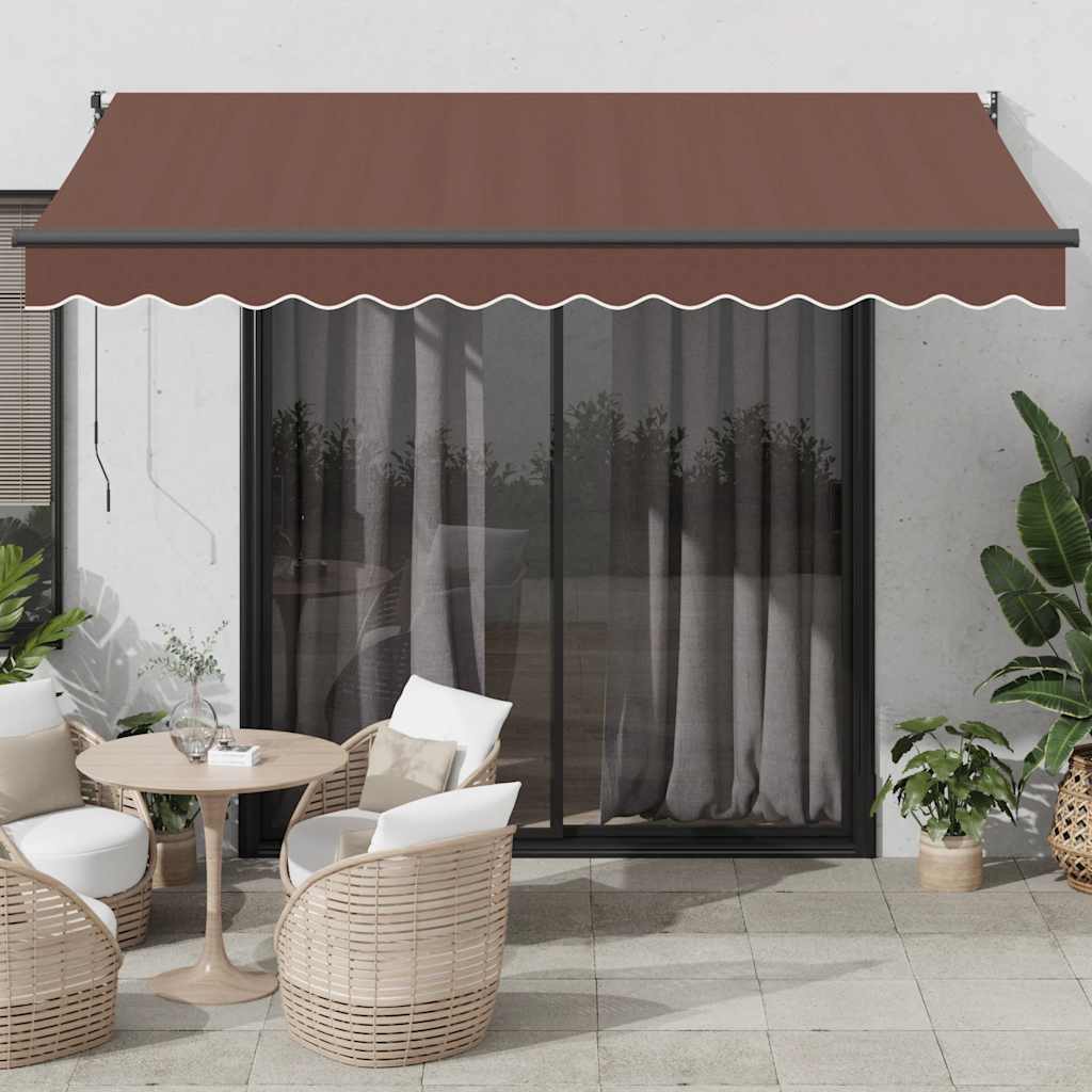 Τέντα Πτυσσόμενη Αυτόματη Καφέ 350x250 εκ. - Pakobazaar