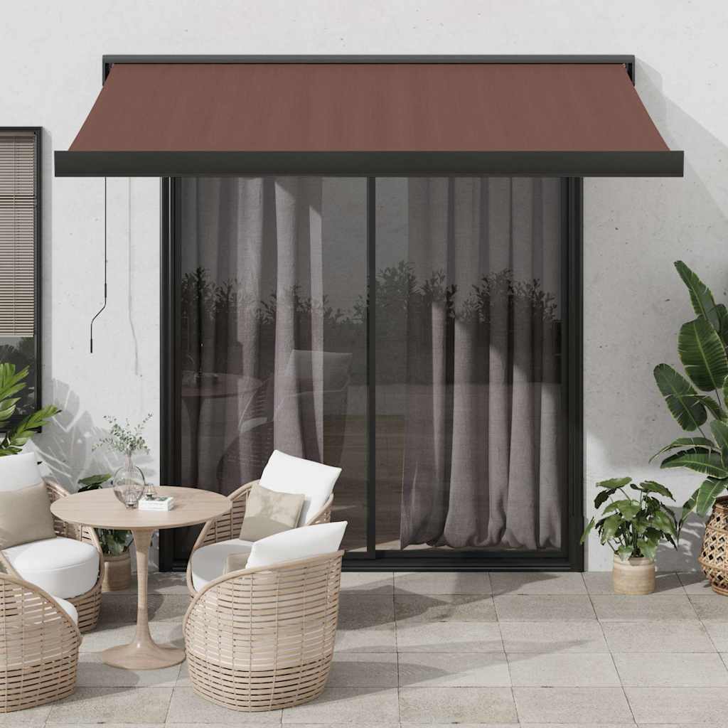 Τέντα Πτυσσόμενη Αυτόματη Καφέ 350x250 εκ. - Pakobazaar