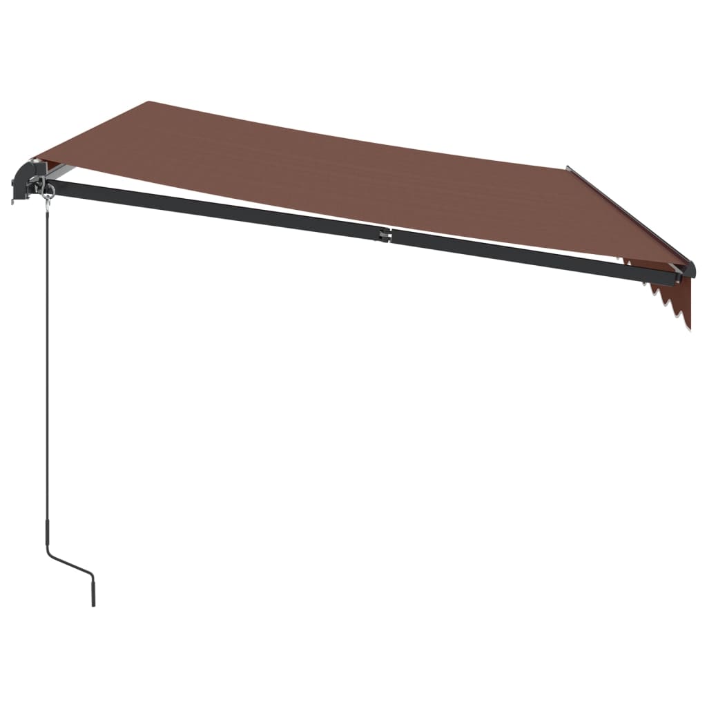 Τέντα Πτυσσόμενη Χειροκίνητη με LED Καφέ 350x250 εκ.