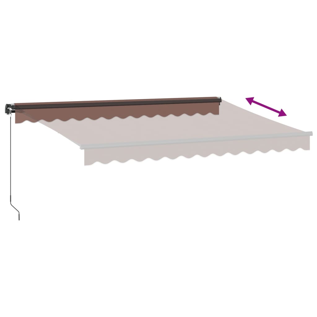 Τέντα Πτυσσόμενη Χειροκίνητη με LED Καφέ 350x250 εκ.