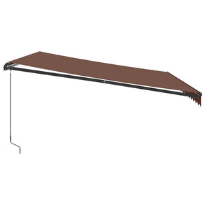 Τέντα Πτυσσόμενη Χειροκίνητη με LED Καφέ 450x300 εκ.