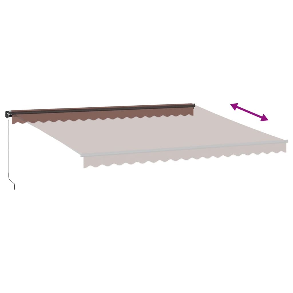 Τέντα Πτυσσόμενη Χειροκίνητη με LED Καφέ 450x300 εκ.