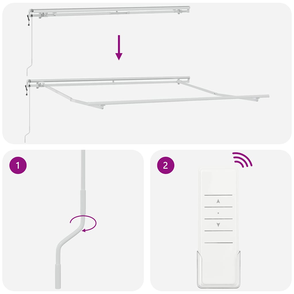 Τέντα Πτυσσόμενη Αυτόματη Ανθρακί / Λευκή 300 x 250 εκ.