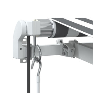 Τέντα Πτυσσόμενη Αυτόματη με LED Ανθρακί / Λευκή 350x250 εκ. - Pakobazaar