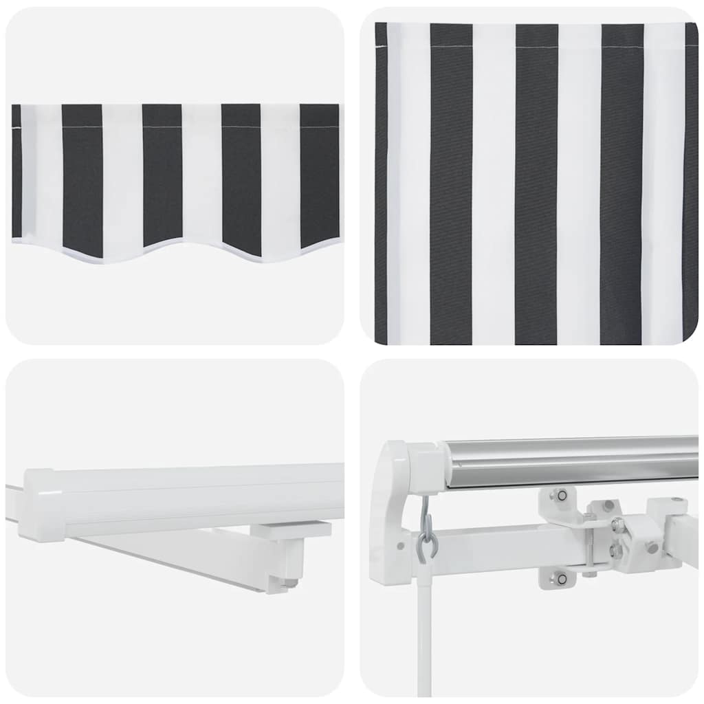 Τέντα Πτυσσόμενη Χειροκίνητη με LED Ανθρακί / Λευκή 400x300 εκ.