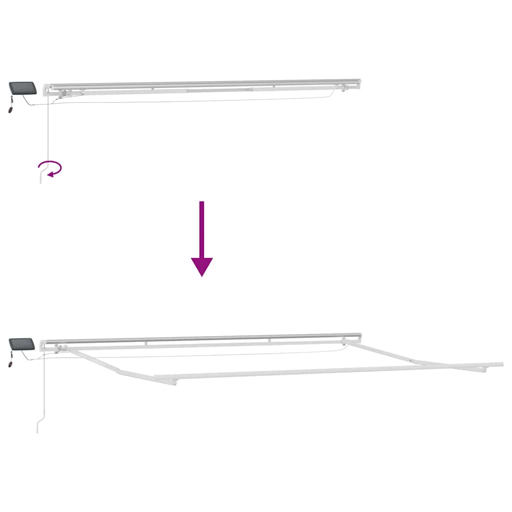 Τέντα Πτυσσόμενη Χειροκίνητη με LED Ανθρακί / Λευκή 450x300 εκ. - Pakobazaar