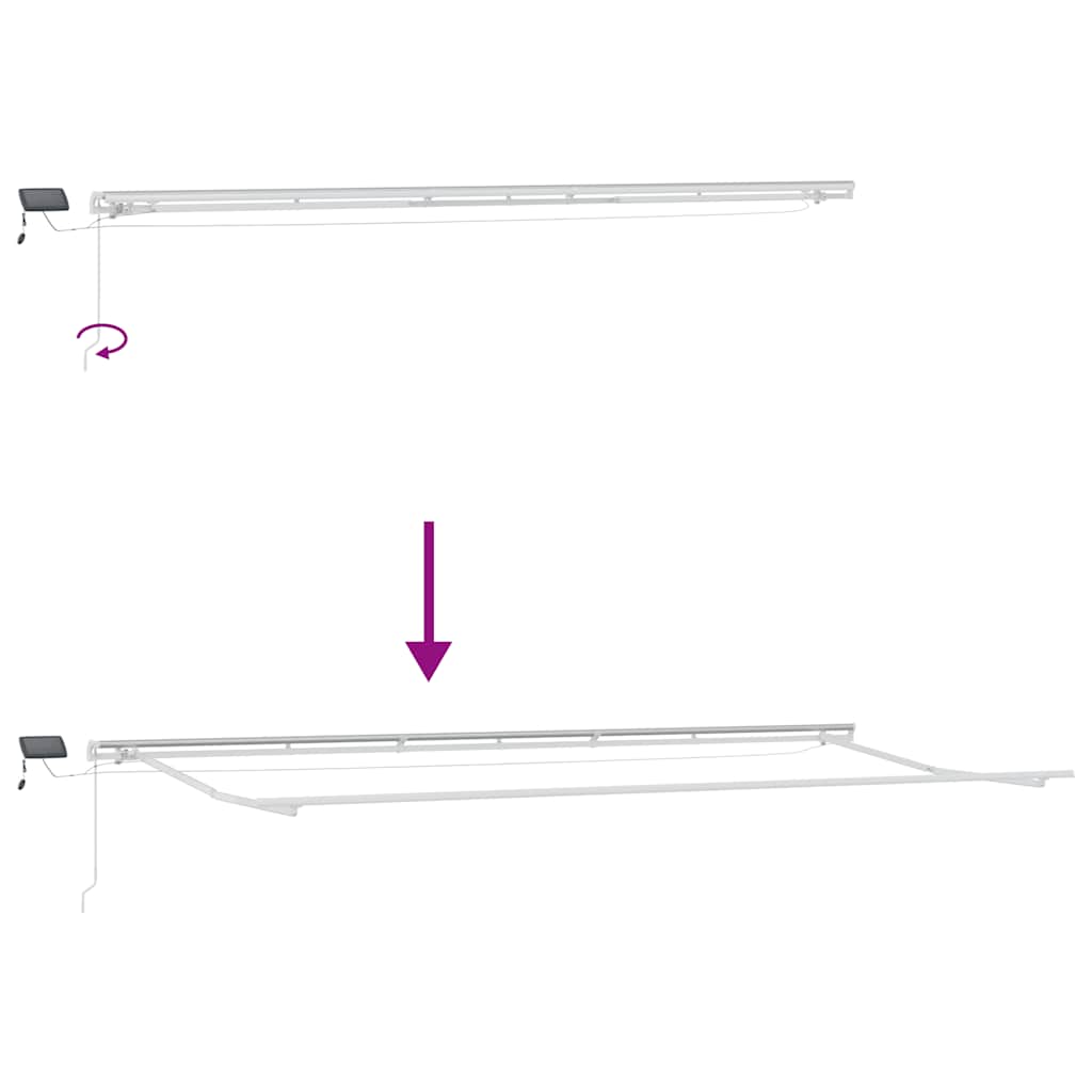 Τέντα Πτυσσόμενη Χειροκίνητη με LED Ανθρακί / Λευκή 600x300 εκ. - Pakobazaar