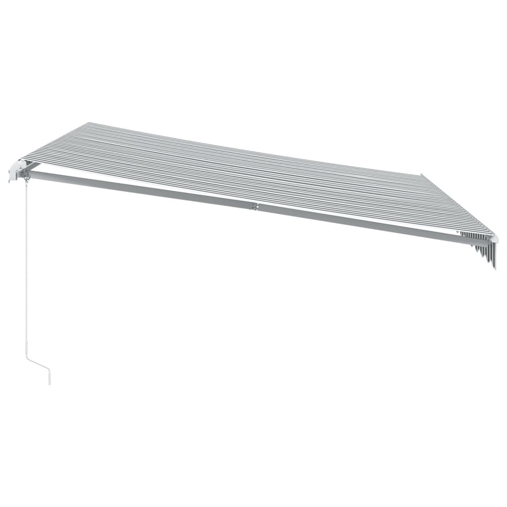 Τέντα Πτυσσόμενη Χειροκίνητη με LED Ανθρακί / Λευκή 400x350 εκ.