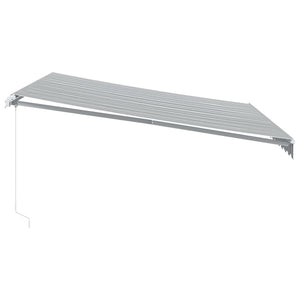 Τέντα Πτυσσόμενη Χειροκίνητη με LED Ανθρακί / Λευκή 400x350 εκ.