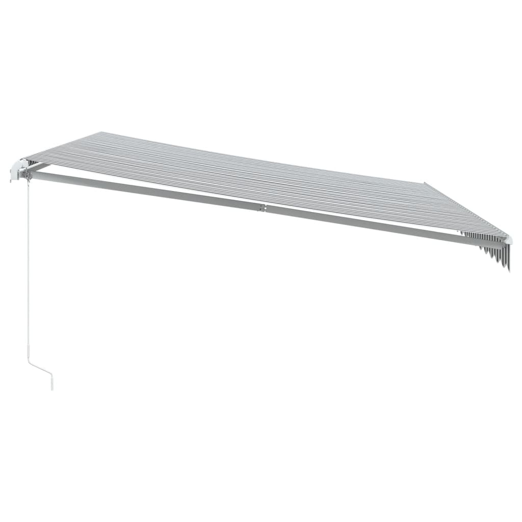 Τέντα Πτυσσόμενη Χειροκίνητη με LED Ανθρακί / Λευκή 450x350 εκ. - Pakobazaar