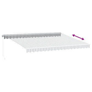 Τέντα Πτυσσόμενη Χειροκίνητη με LED Ανθρακί / Λευκή 450x350 εκ. - Pakobazaar