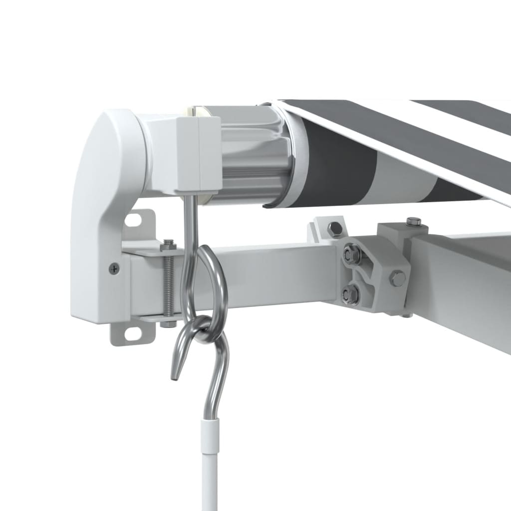 Τέντα Πτυσσόμενη Χειροκίνητη με LED Ανθρακί / Λευκή 450x350 εκ. - Pakobazaar