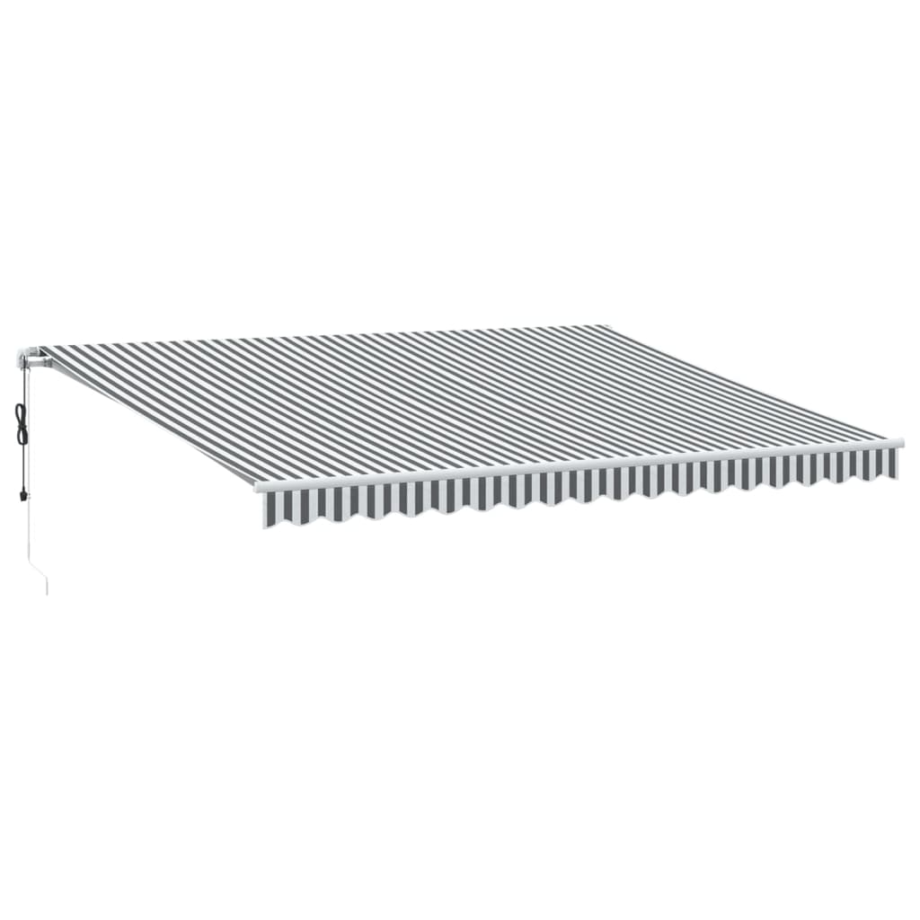 Τέντα Πτυσσόμενη Αυτόματη Ανθρακί / Λευκή 450x350 εκ. - Pakobazaar