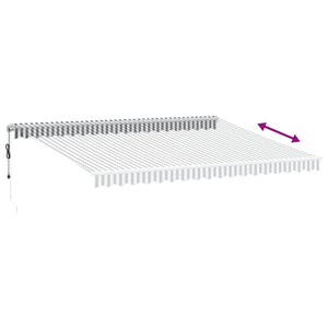 Τέντα Πτυσσόμενη Αυτόματη με LED Ανθρακί / Λευκή 450x350 εκ. - Pakobazaar