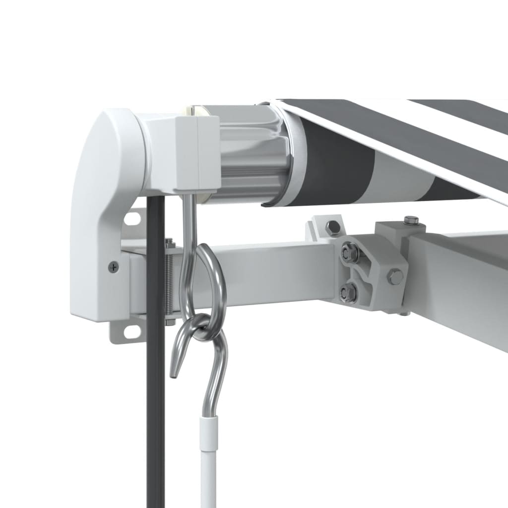 Τέντα Πτυσσόμενη Αυτόματη με LED Ανθρακί / Λευκή 500x350 εκ. - Pakobazaar