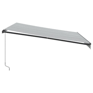 Τέντα Πτυσσόμενη Χειροκίνητη με LED Ανθρακί / Λευκή 400x350 εκ.