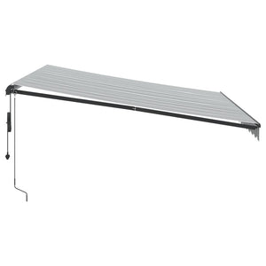 Τέντα Πτυσσόμενη Αυτόματη με LED Ανθρακί / Λευκή 400x350 εκ.