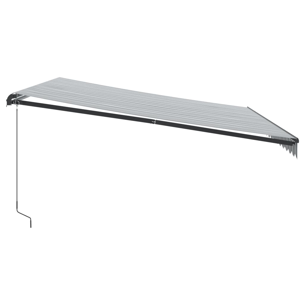 Τέντα Πτυσσόμενη Χειροκίνητη με LED Ανθρακί / Λευκή 450x350 εκ. - Pakobazaar