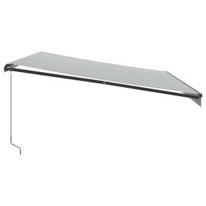 Τέντα Πτυσσόμενη Χειροκίνητη με LED Ανθρακί / Λευκή 500x350 εκ. - Pakobazaar