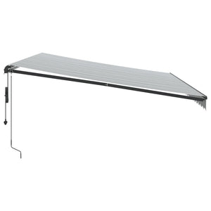 Τέντα Πτυσσόμενη Αυτόματη με LED Ανθρακί / Λευκή 500x350 εκ. - Pakobazaar