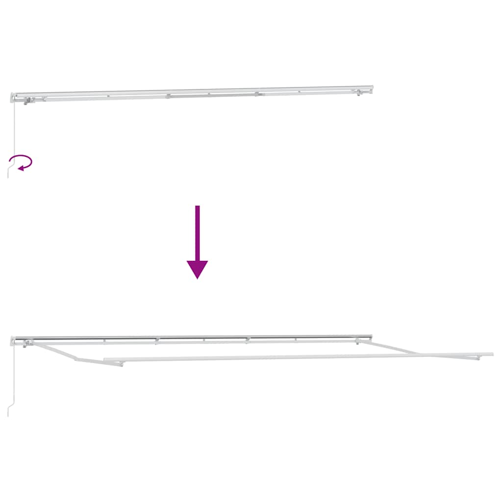 Τέντα Πτυσσόμενη Χειροκίνητη Ανθρακί / Λευκή 600x300 εκ.