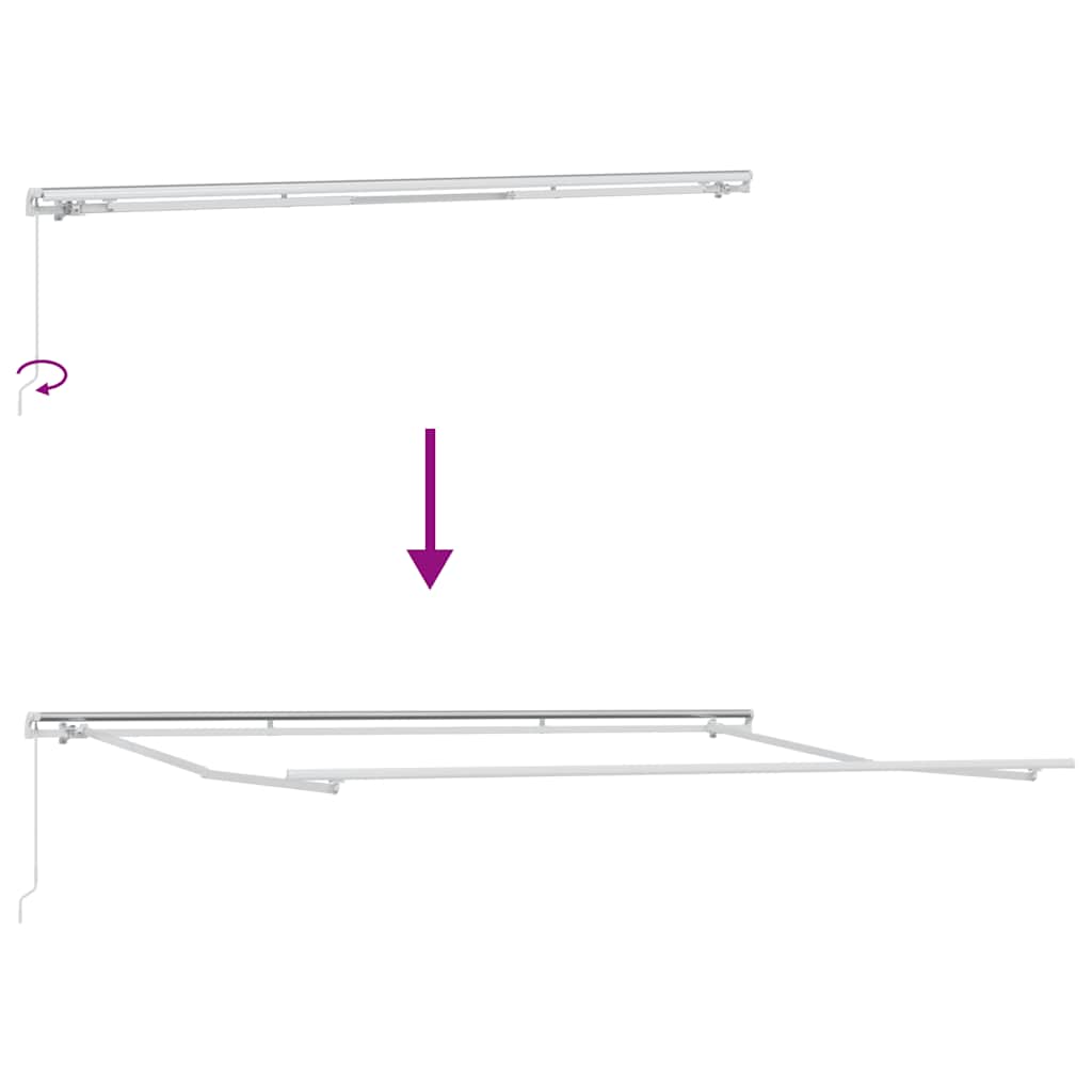 Τέντα Πτυσσόμενη Χειροκίνητη με Ανθρακί / Λευκή 500x300 εκ.