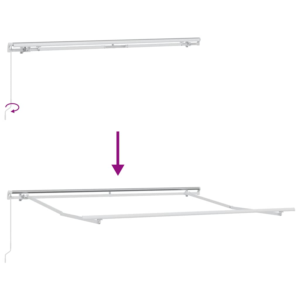 Τέντα Πτυσσόμενη Χειροκίνητη Ανθρακί / Λευκή 300x250 εκ. - Pakobazaar