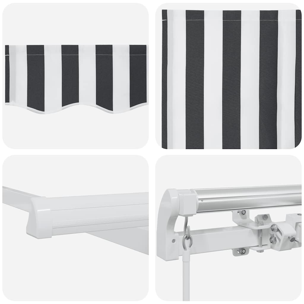 Τέντα Πτυσσόμενη Χειροκίνητη Ανθρακί / Λευκή 300x250 εκ. - Pakobazaar