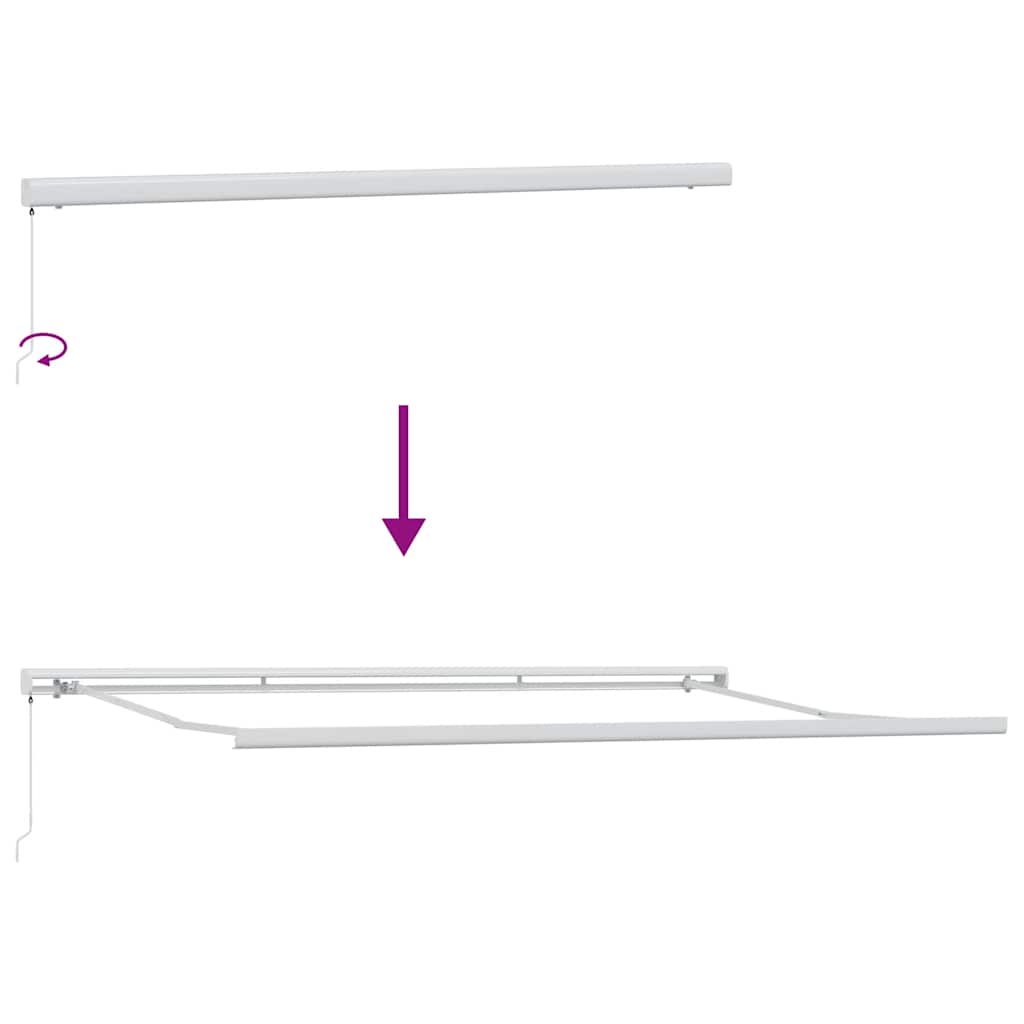 Τέντα Πτυσσόμενη Ανθρακί και Λευκή 4x3 μ. Ύφασμα και Αλουμίνιο