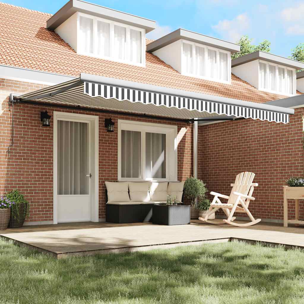 Τέντα Πτυσσόμενη Ανθρακί και Λευκή 4,5x3μ. Ύφασμα και Αλουμίνιο - Pakobazaar