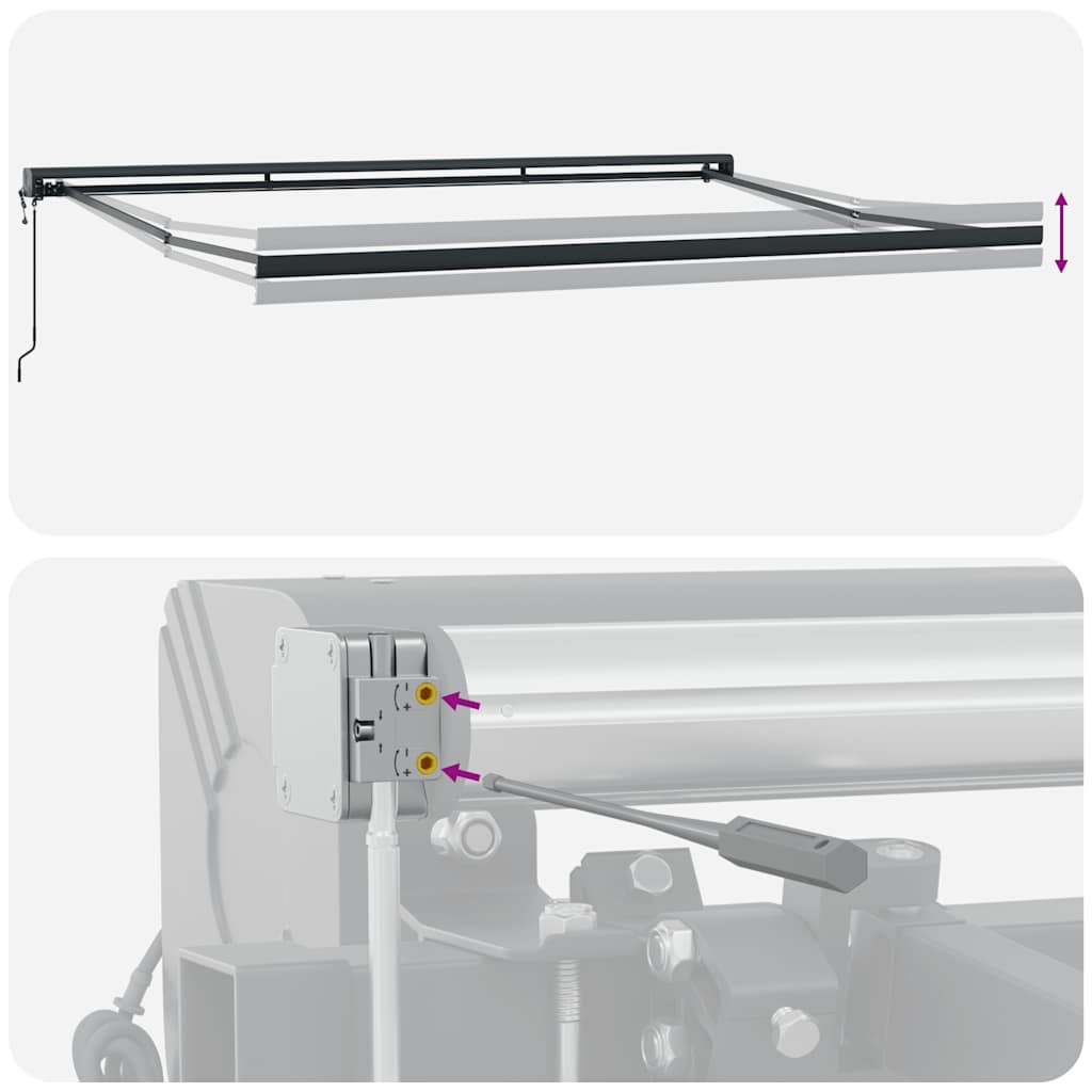 Τέντα Πτυσσόμενη Ανθρακί και Λευκή 4,5x3μ. Ύφασμα και Αλουμίνιο - Pakobazaar