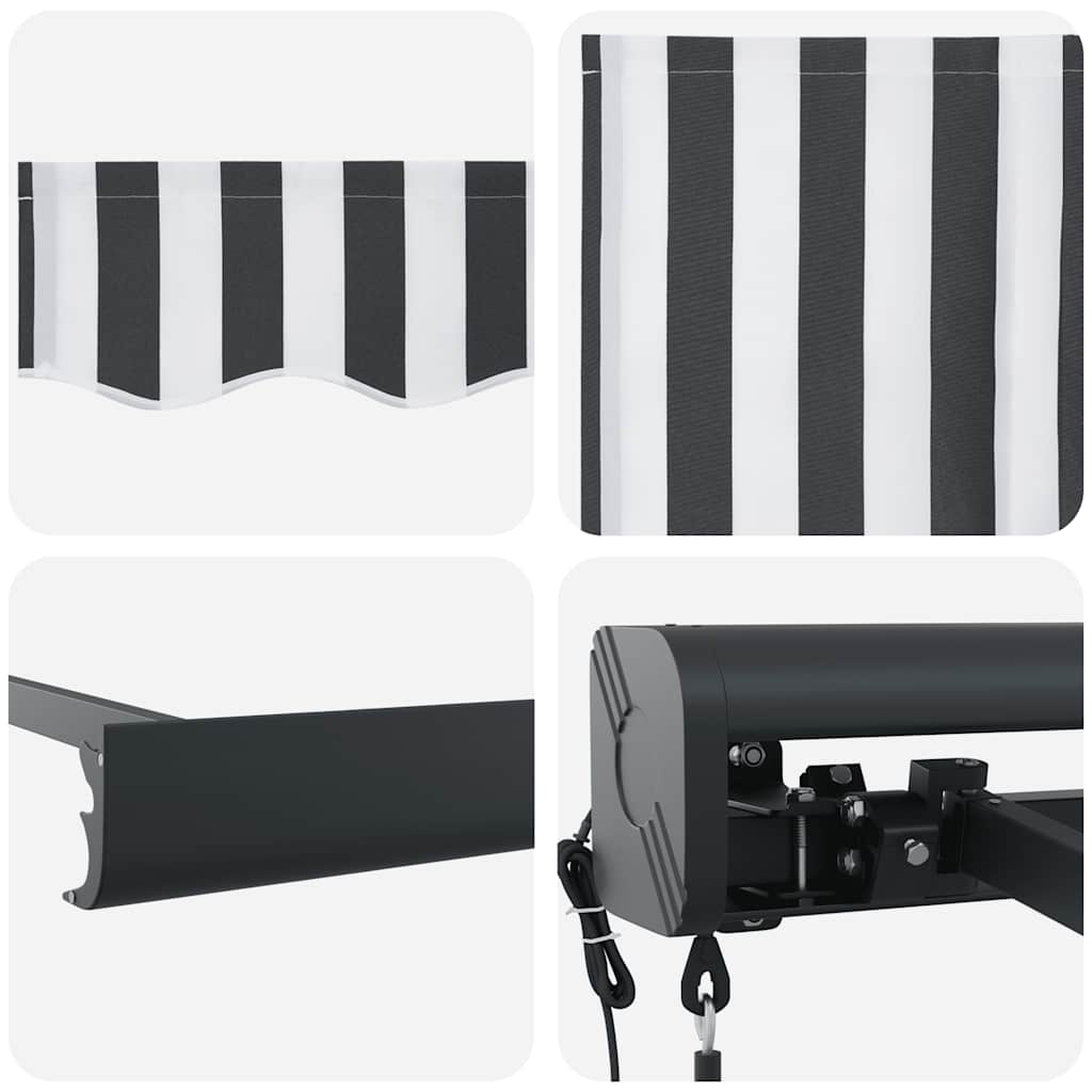 Τέντα Πτυσσόμενη Ανθρακί και Λευκή 4,5x3μ. Ύφασμα και Αλουμίνιο - Pakobazaar