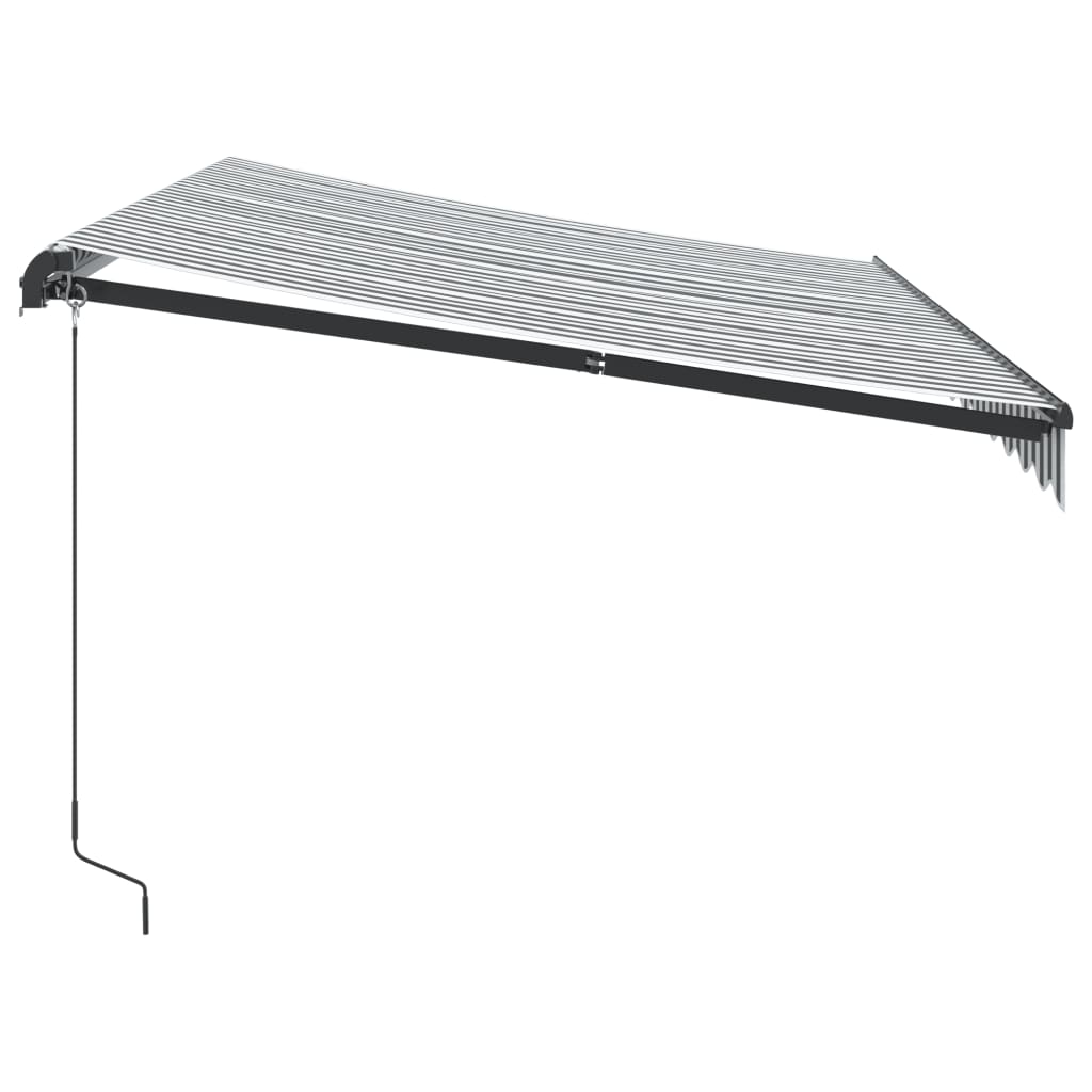 Τέντα Πτυσσόμενη Χειροκίνητη με LED Ανθρακί / Λευκή 350x250 εκ. - Pakobazaar