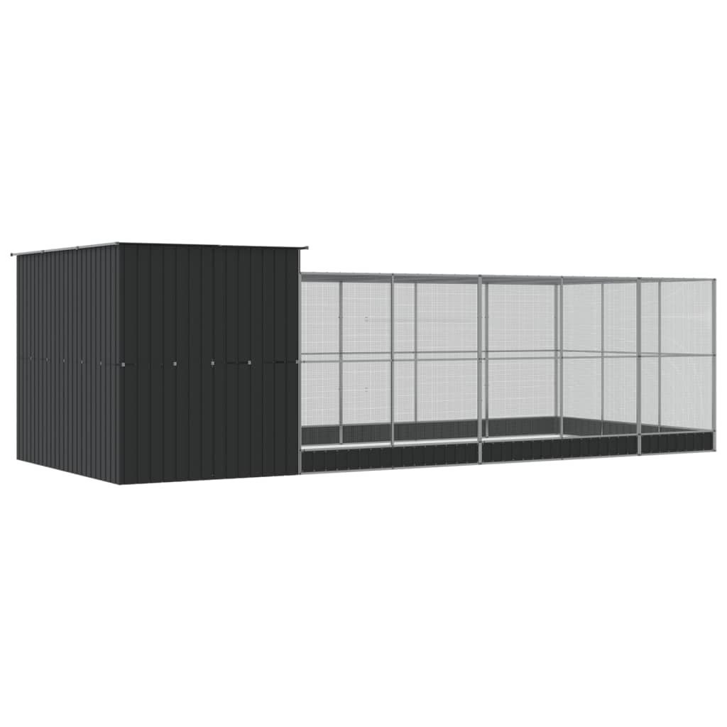 Κλουβί με Επέκταση Ασημένιο 704x303x216 εκ. Ατσάλινο