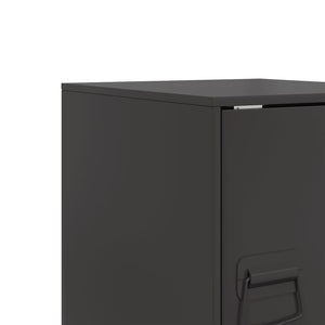 Κομοδίνο Μαύρο 34,5 x 39 x 44 εκ. από Χάλυβα