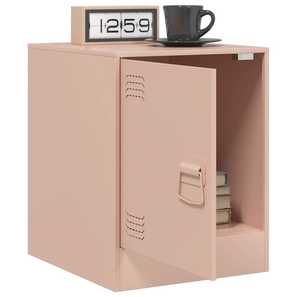 Κομοδίνο Ροζ 34,5 x 39 x 44 εκ. από Χάλυβα