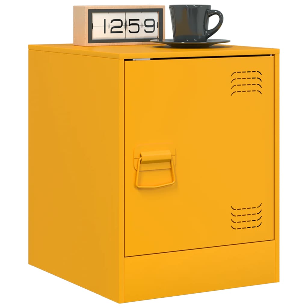 Κομοδίνο Μουσταρδί 34,5 x 39 x 44 εκ. από Χάλυβα