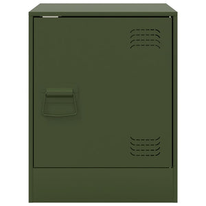 Κομοδίνο Πράσινο Λαδί 34,5x39x44 εκ. από Χάλυβα