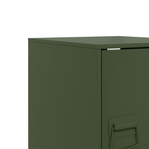 Κομοδίνα 2 τεμ. Πράσινο Λαδί 34,5x39x44 εκ. από Χάλυβα