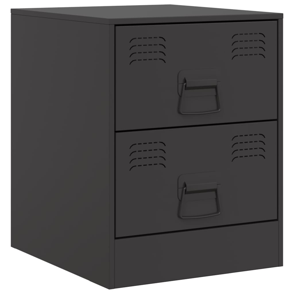 Κομοδίνο Μαύρο 34,5 x 39 x 44 εκ. από Χάλυβα